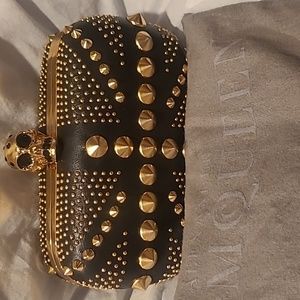 Alexander McQueen Skull Embellished Studded Union Jack Box Clutch